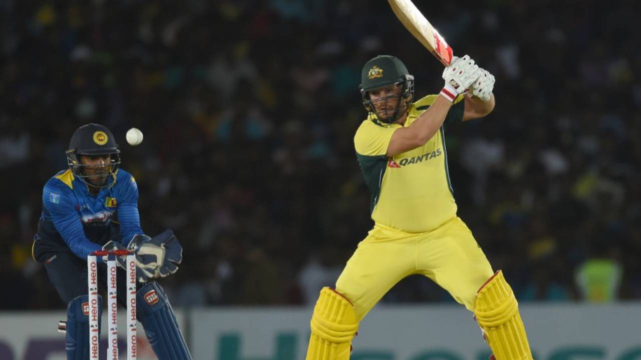 Aaron Finch contributed a brisk 30 to Australia's chase, Sri Lanka v Australia, 3rd ODI, Dambulla, August 28, 2016