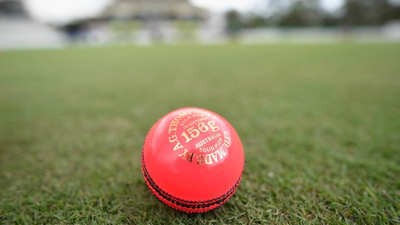 The pink ball being used for the first unofficial Test, Australia A v India A, 1st unofficial Test, 2nd day, Brisbane, September 9, 2016