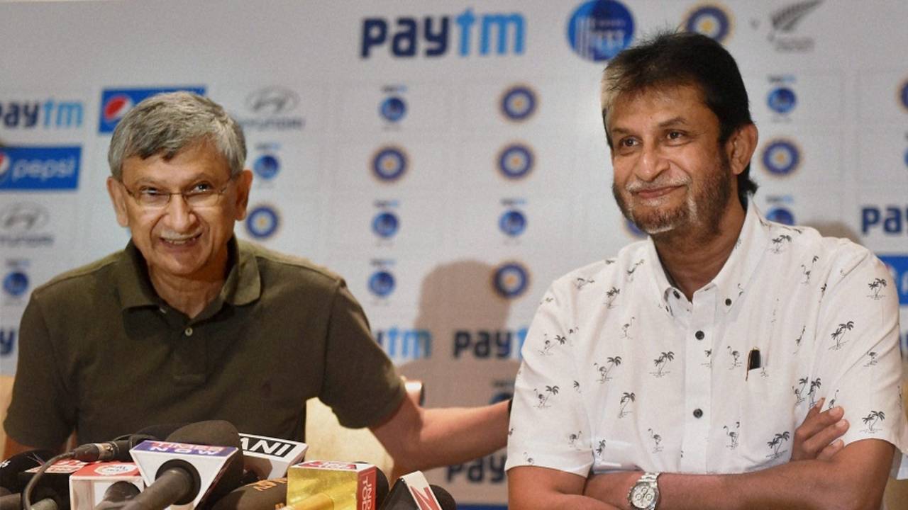 BCCI secretary Ajay Shirke and Selection chairman Sandeep Patil address the media, Mumbai, September 9, 2016