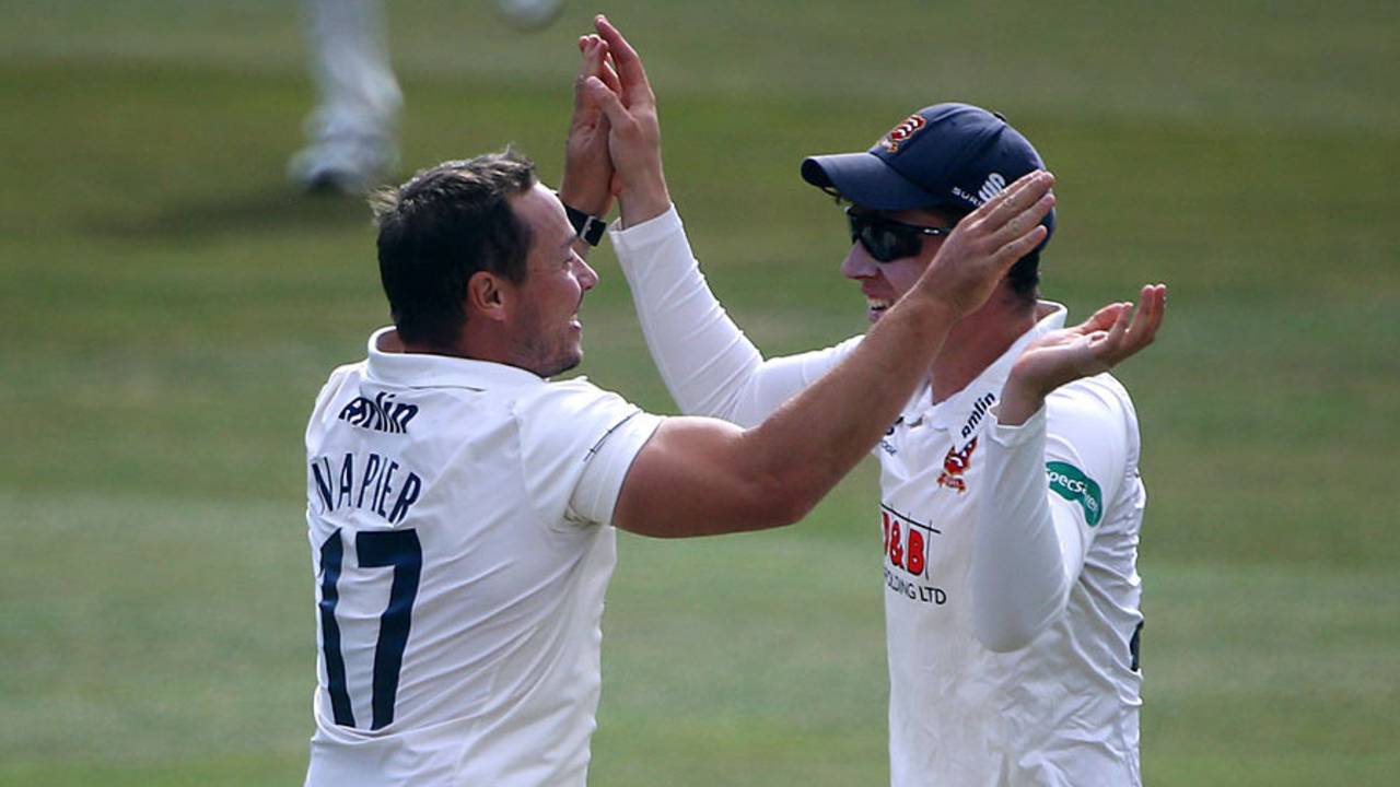 Graham Napier's wickets helped seal the Division Two title for Essex in his final home appearance&nbsp;&nbsp;&bull;&nbsp;&nbsp;Getty Images