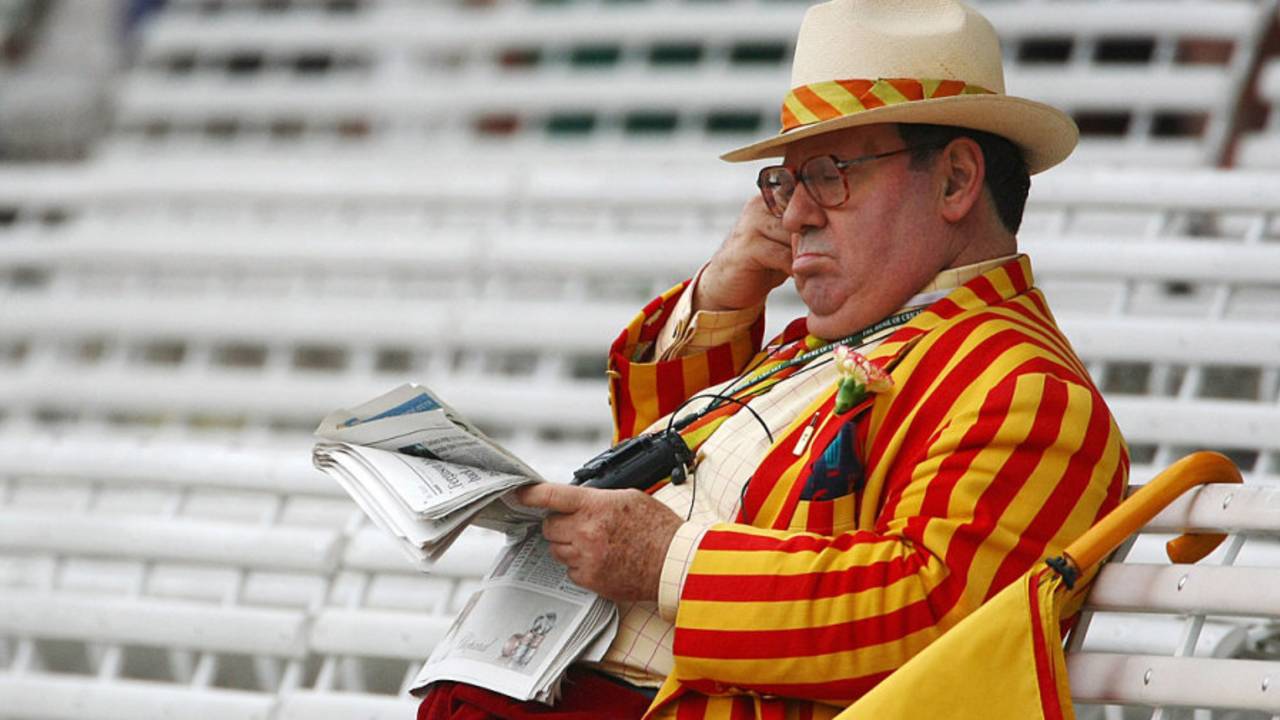 An MCC member reads a newspaper, Lord's, May 16, 2008