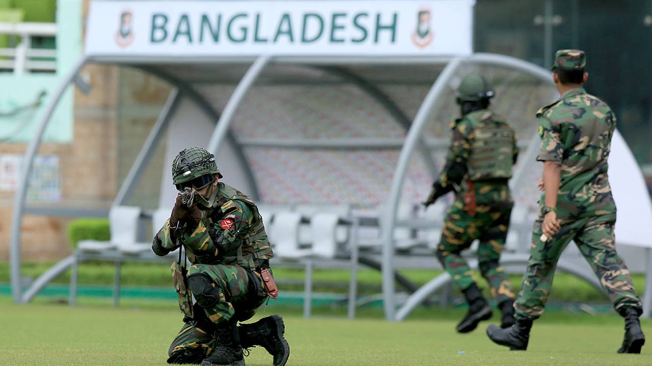 Security drills were a regular feature of England's tour of Bangladesh&nbsp;&nbsp;&bull;&nbsp;&nbsp;STR/AFP