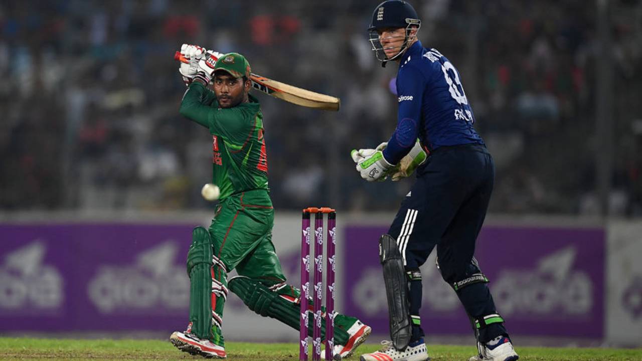 Imrul Kayes cuts on his way to a hundred, Bangladesh v England, 1st ODI, Dhaka, October 7, 2016