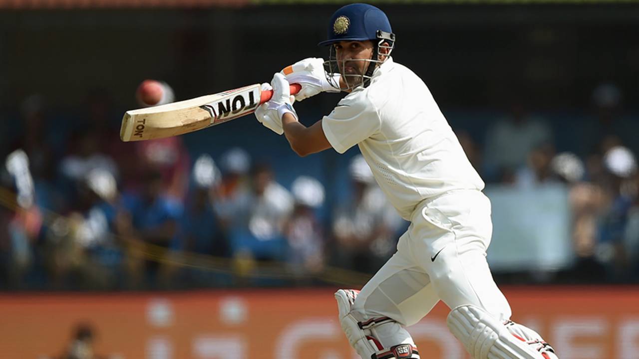 Gautam Gambhir steers the ball on to the off side, India v New Zealand, 3rd Test, Indore, 4th day, October 11, 2016