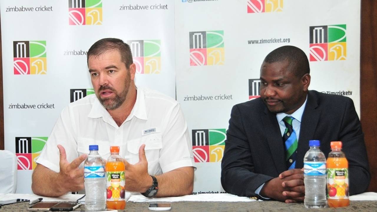 Heath Streak was announced as the new Zimbabwe coach by ZC chairman Tavengwa Mukuhlani, Bulawayo, October 11, 2016