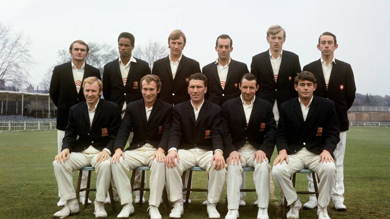 The 1969 Essex squad. Back row (from left): Lee Irvine, Keith Boyce, John Lever, Brian Ward, Stuart Turner and David Acfield. Front row: Brian Edmeades, Keith Fletcher, Brian Taylor, Gordon Barker and Robin Hobbs