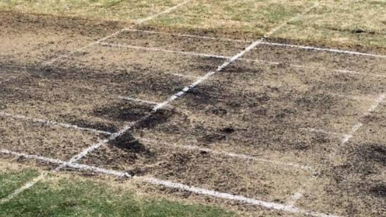 The wicket at Harry Trott Oval, which was eight feet too long, St Kilda v Footscray, October 15, 2016