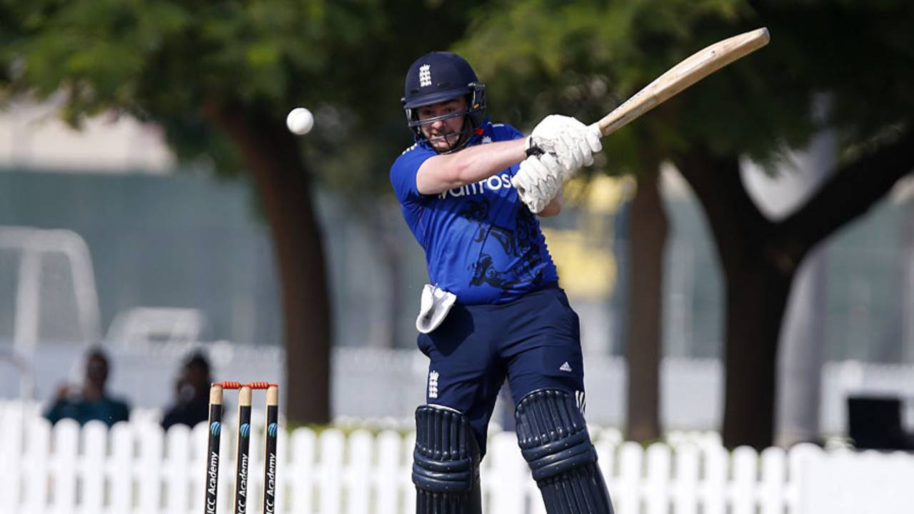 Callum Flynn flays through the off side, England Physical Disability v Pakistan Physical Disability, Invitational Tournament, Dubai, October 20, 2016 