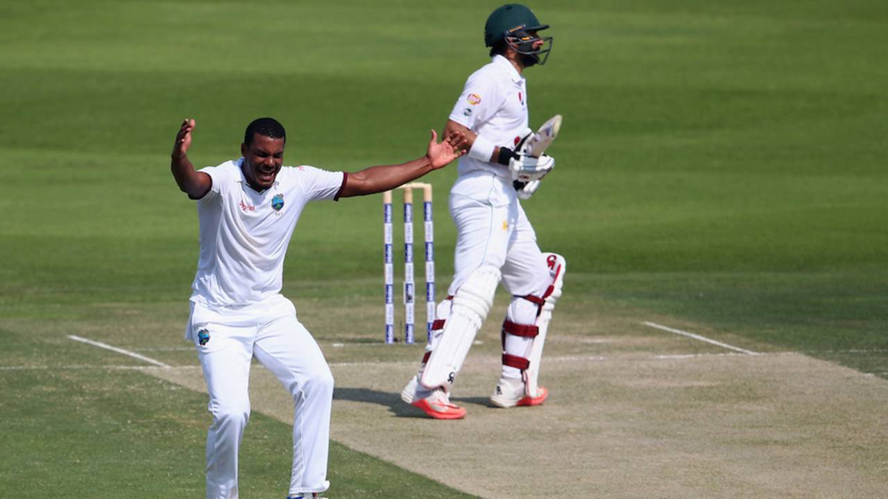 Shannon Gabriel got rid of Misbah-ul-Haq for 96, Pakistan v West Indies, 2nd Test, Abu Dhabi, 2nd day, October 22, 2016