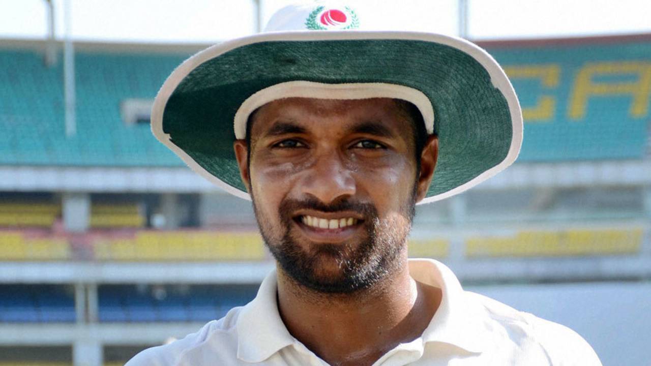 Chhattisgarh's Pankaj Rao with the match ball after claiming a five-for against Haryana, Chhattisgarh v Haryana, Ranji Trophy 2016-17, Group C, Guwahati, 3rd day, October 22, 2016