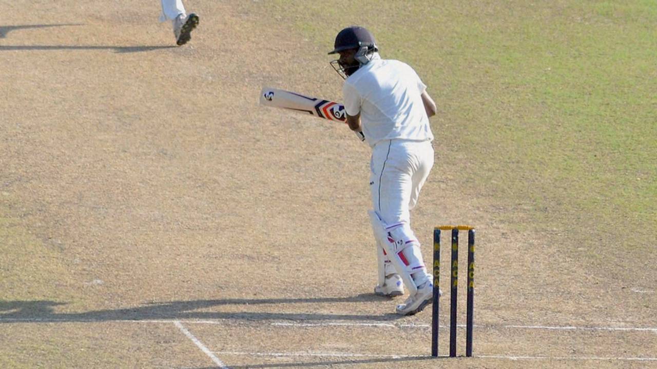 B Anirudh steers the ball into the off side, Himachal Pradesh v Hyderabad, Ranji Trophy Group C, Guwahati, 4th day, October 30, 2016