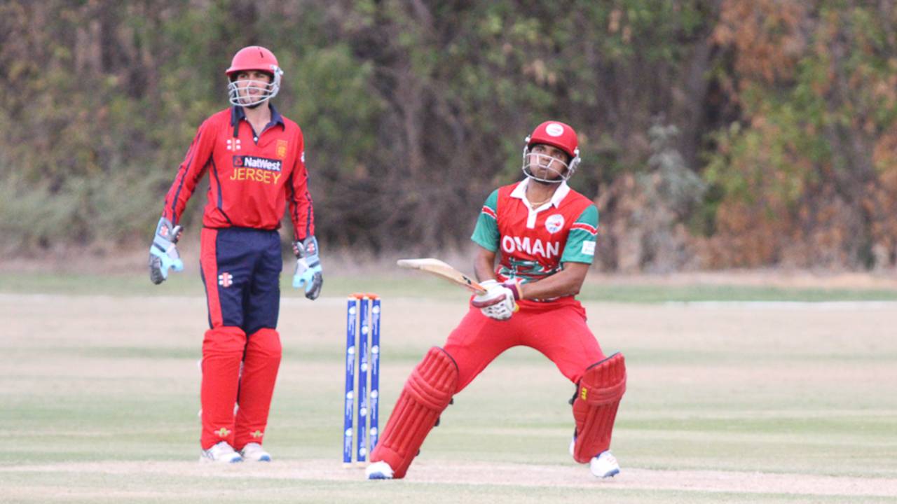 Ajay Lalcheta pulls to midwicket, Jersey v Oman, ICC World Cricket League Division Four, Los Angeles, October 29, 2016