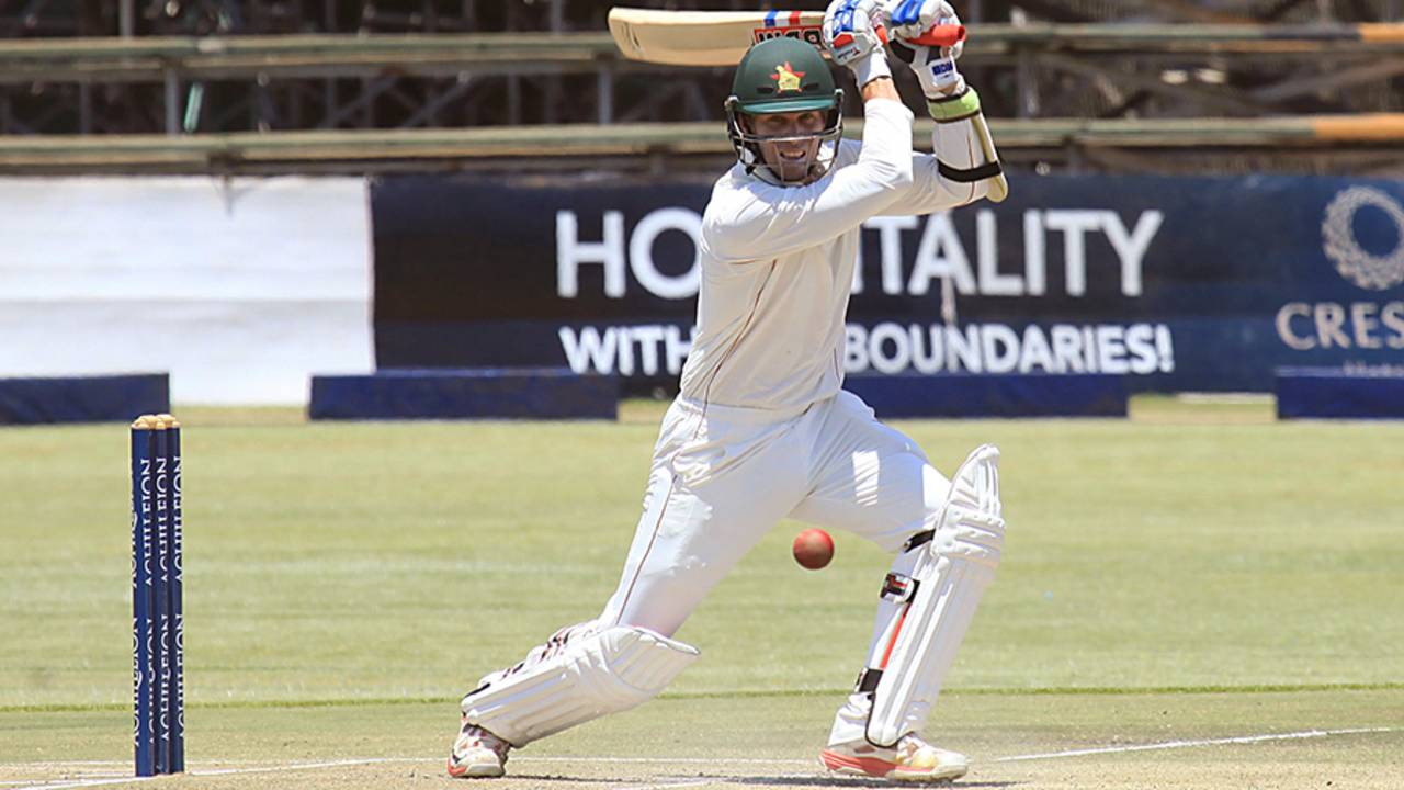 Malcolm Waller plays a flowing drive, Zimbabwe v Sri Lanka, 1st Test, Harare, 3rd day, October 31, 2016