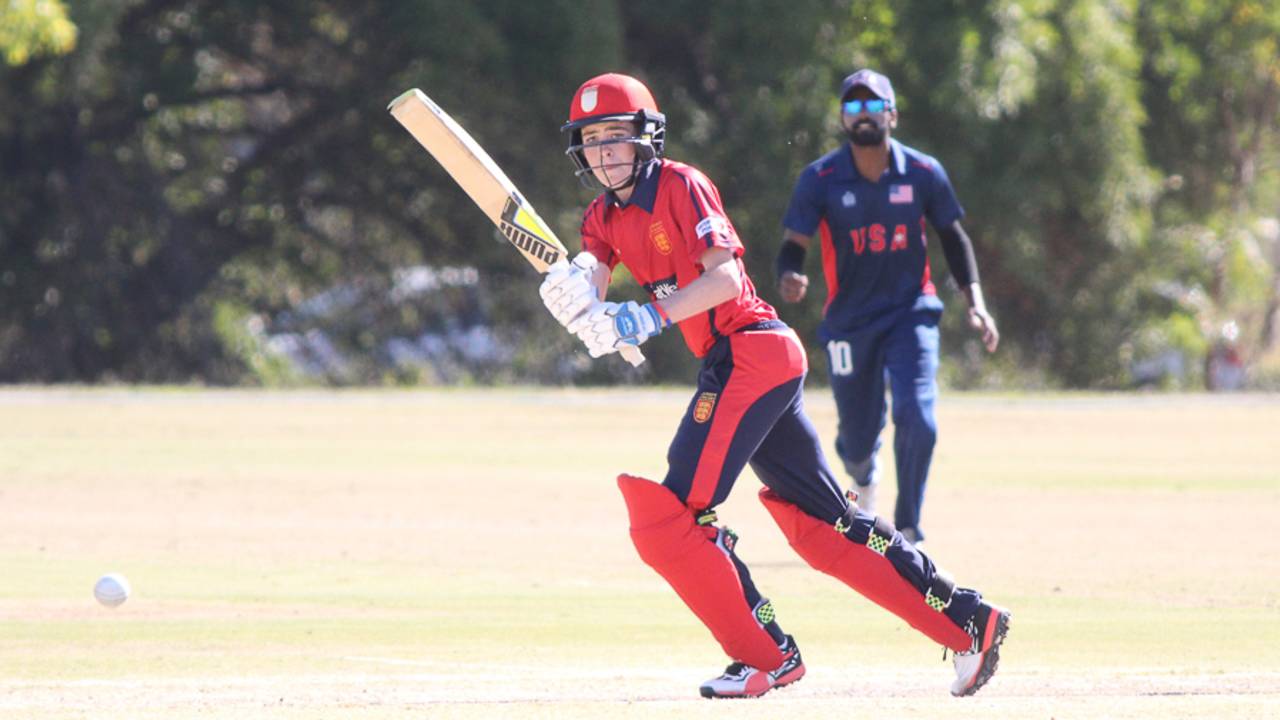 Harrison Carylon clips through the leg side, USA v Jersey, ICC World Cricket League Division Four, Los Angeles, November 4, 2016