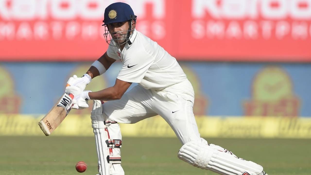 Gautam Gambhir plays through the off side, India v England, 1st Test, Rajkot, 2nd day, November 10, 2016
