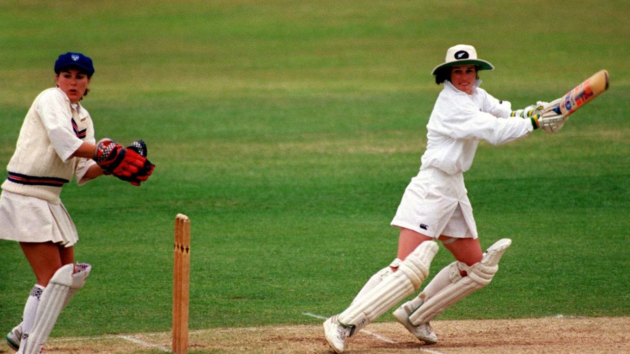 Kirsty Flavell scored the first double-century in Women's Tests, England v New Zealand, 1st Women's Test, 4th day, June 27, 1996