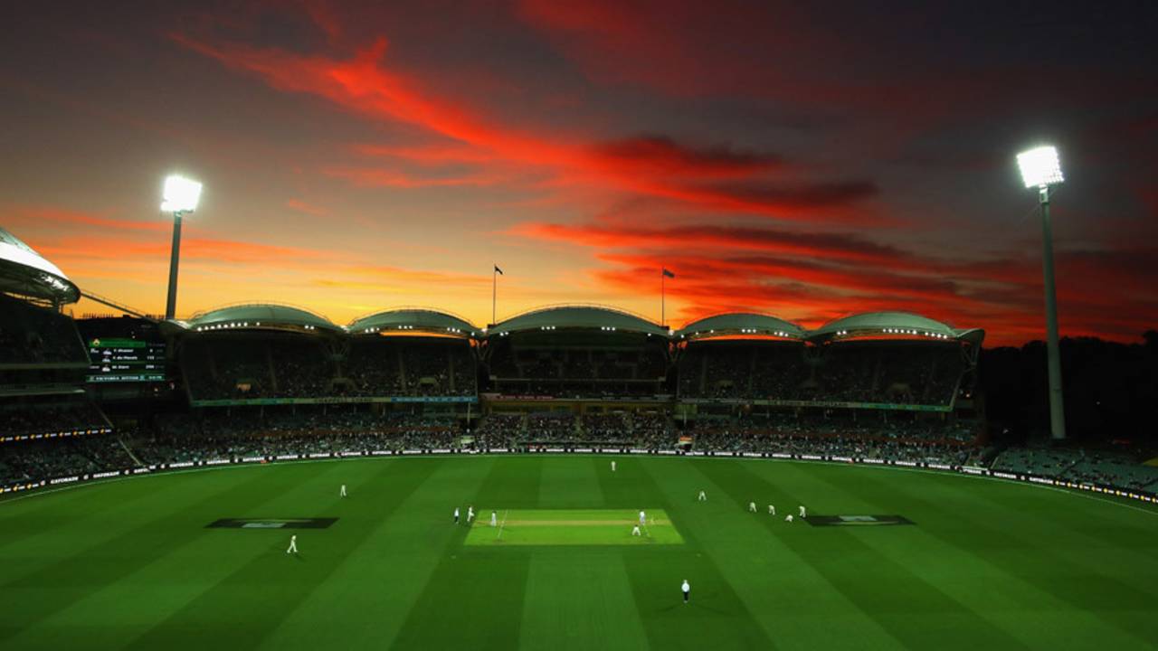 An aerial view of the Adelaide Oval, Australia v South Africa, 3rd Test, Adelaide, 1st day, November 24, 2016