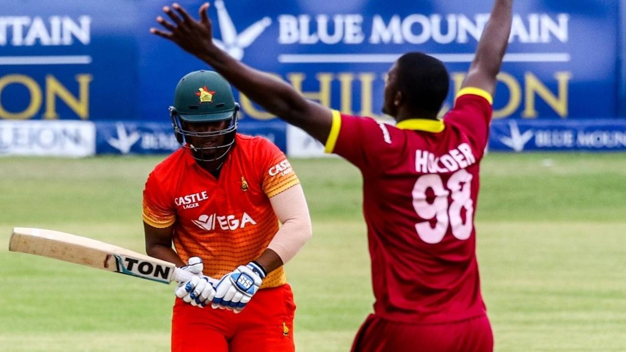 Jason Holder took out Chamu Chibhabha early, Zimbabwe v West Indies, tri-series, Bulawayo, November 25, 2016