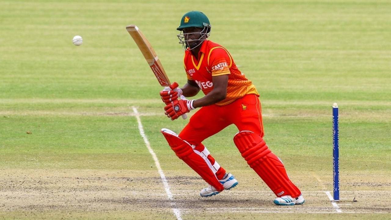Donald Tiripano added 38 for the eighth wicket with Sikandar Raza, Zimbabwe v West Indies, tri-series, Bulawayo, November 25, 2016