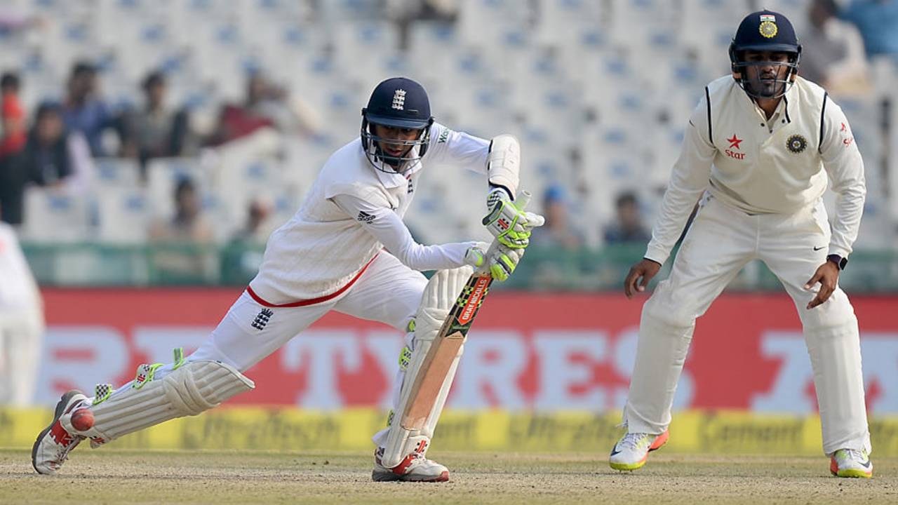 Haseeb Hameed plays well forward, India v England, 3rd Test, Mohali, 4th day, November 29, 2016