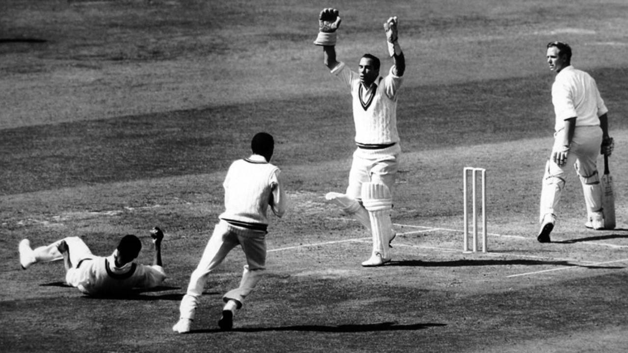 Ken Higgs is caught by Conrad Hunte off Garry Sobers, England v West Indies, 4th Test, Headingley, 4th day, August 8, 1966