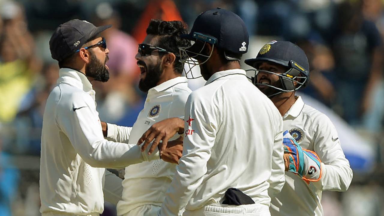 Ravindra Jadeja struck in his first over, India v England, 4th Test, Mumbai, 1st day, December 8, 2016