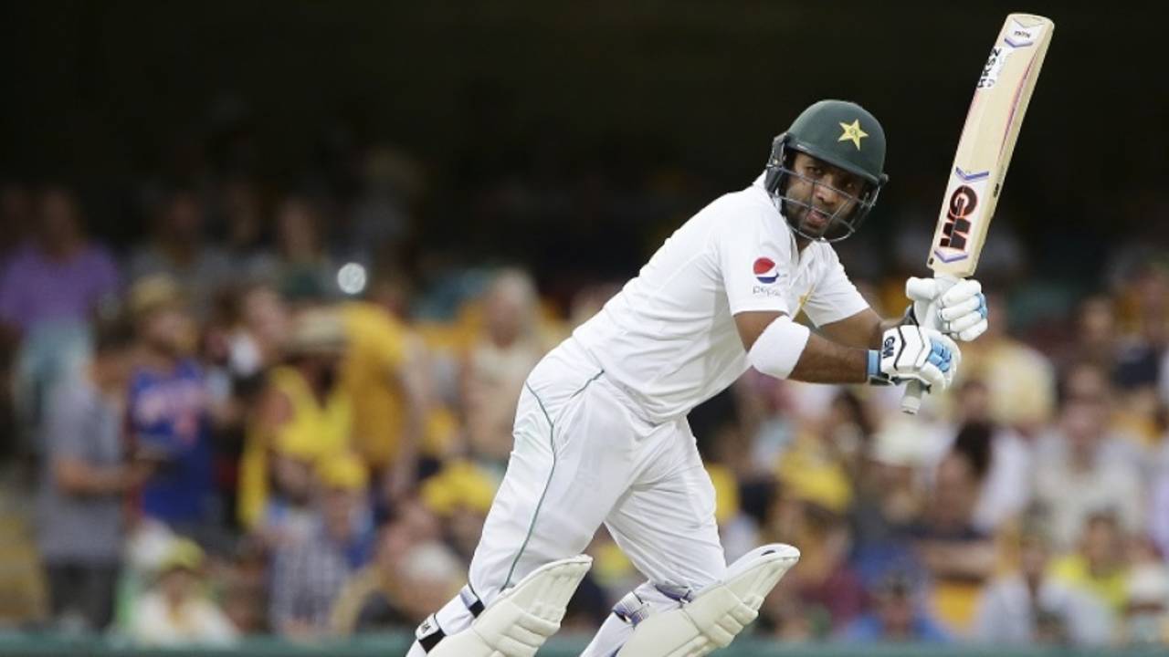 Sami Aslam clips the ball away, Australia v Pakistan, 1st Test, Brisbane, 2nd day, December 16, 2016