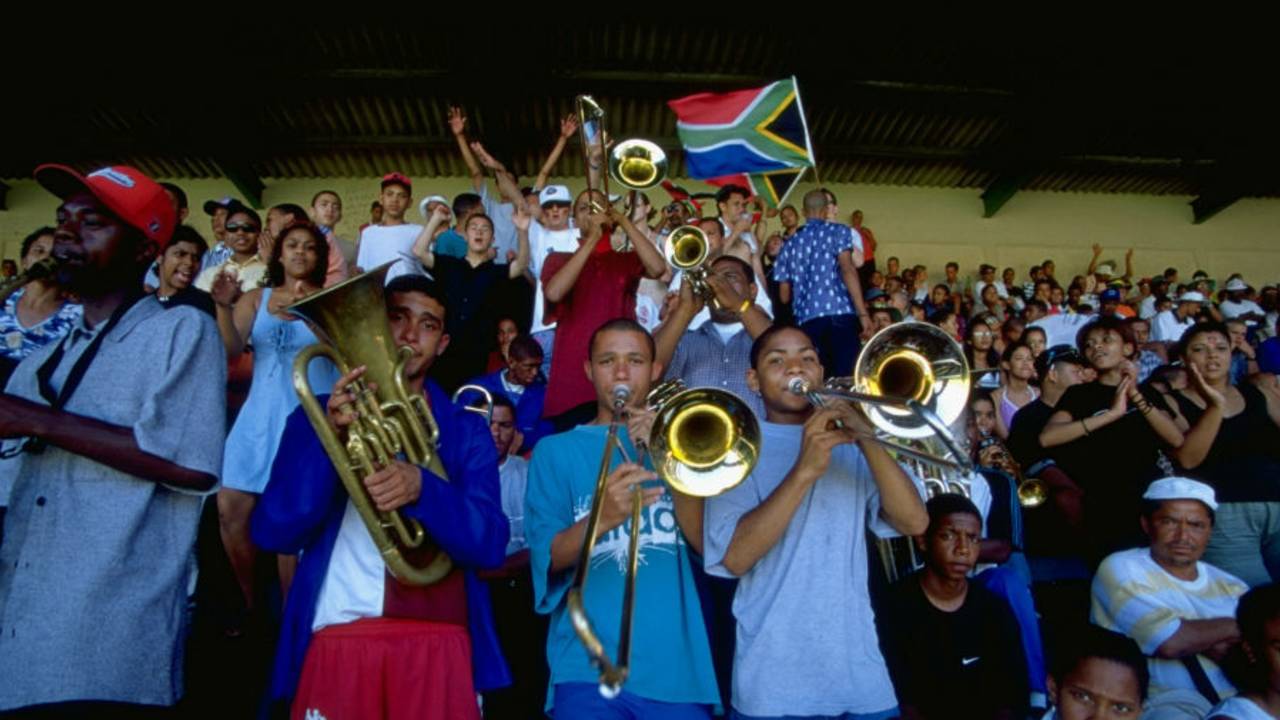 The famous Port Elizabeth band in action during play, South Africa v England, 2nd Test, Port Elizabeth, December 9, 1999
