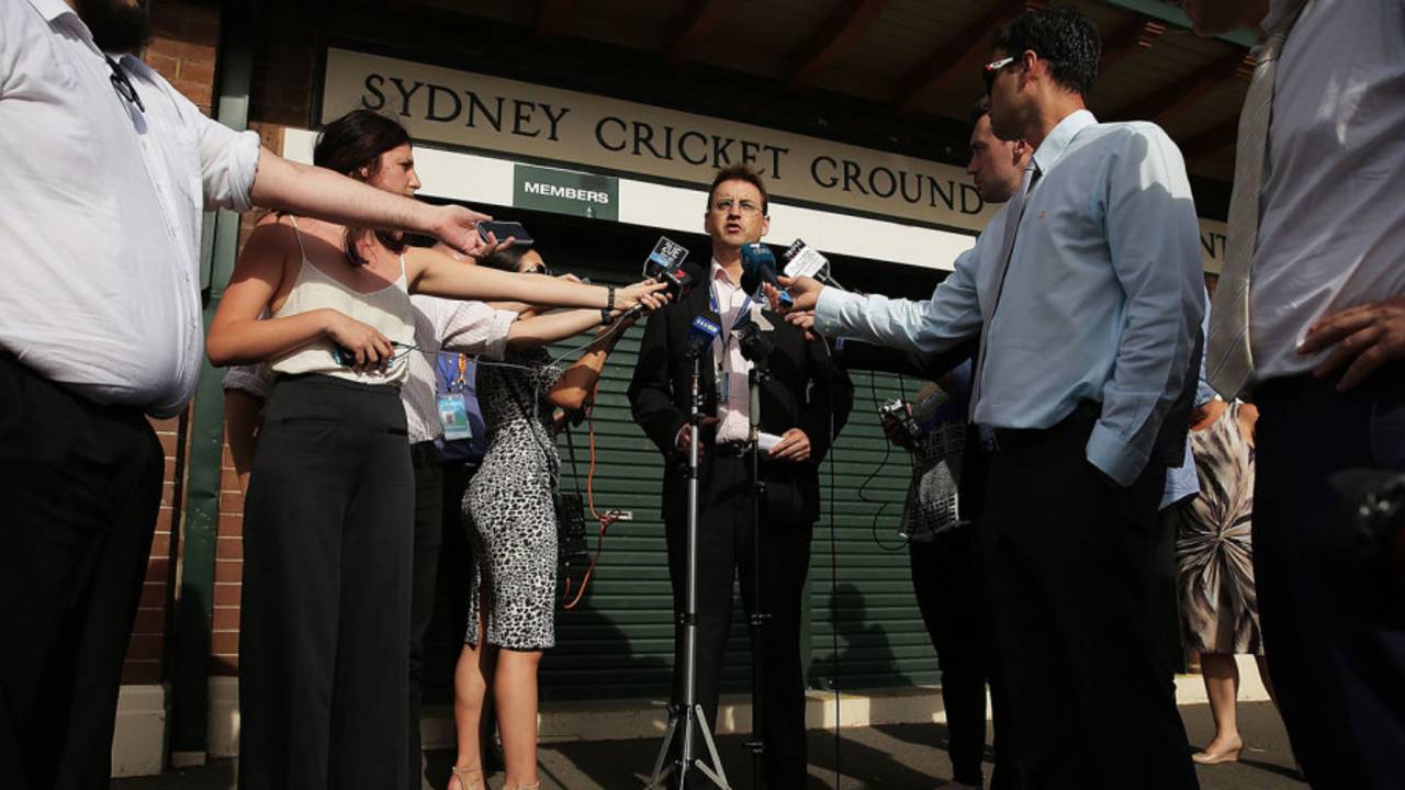 Cricket NSW CEO Andrew Jones speaks to the media, SCG, November 25, 2014