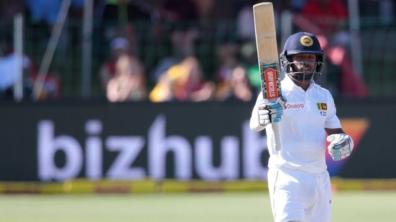 Kusal Mendis acknowledges his fifty, South Africa v Sri Lanka, 1st Test, Port Elizabeth, 4th day, December 29, 2016