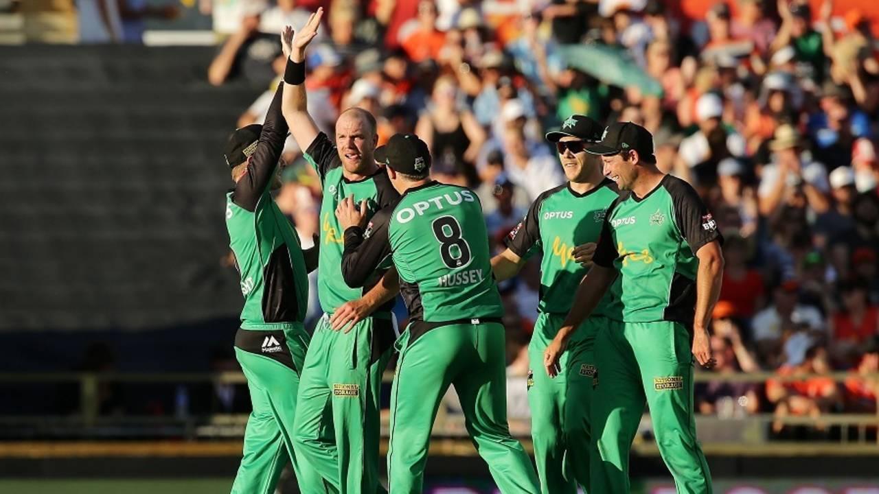 Michael Beer took 2 for 12 in his four-over quota, Perth Scorchers v Melbourne Stars, Big Bash League 2016-17, Perth, January 14, 2017
