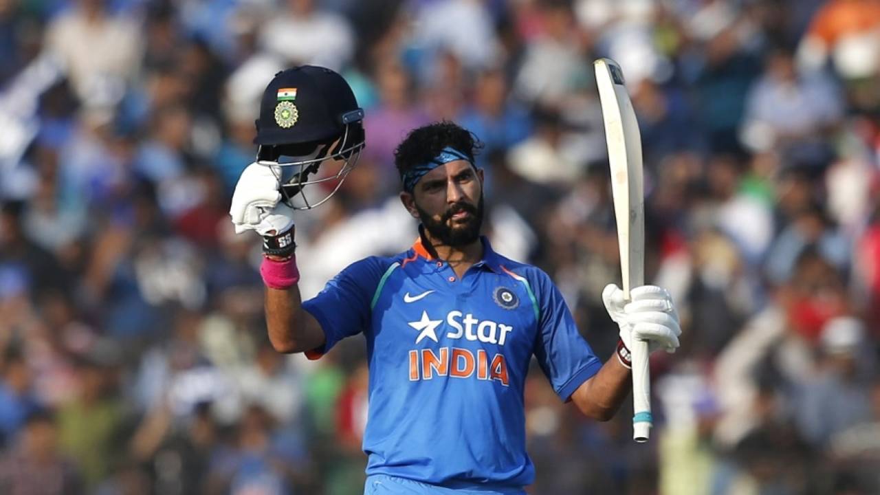 Yuvraj Singh struck 150 runs in 127 balls, India v England, 2nd ODI, Cuttack, January 19, 2017