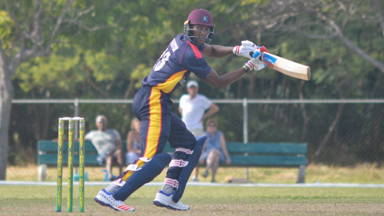 Cassius Burton cuts on the way to finishing 38 not out, Combined Campuses & Colleges v ICC Americas, Regional Super50, Group B, Windward Park, January 26, 2017