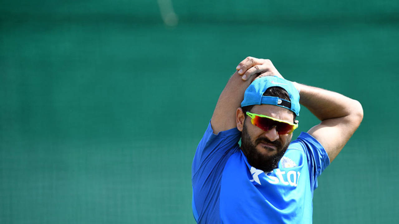 Yuvraj Singh stretches during a practice session&nbsp;&nbsp;&bull;&nbsp;&nbsp;AFP
