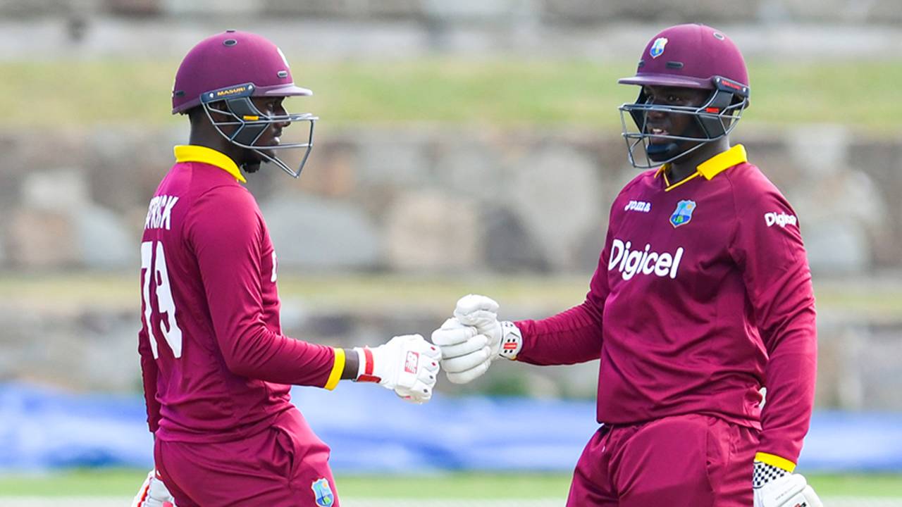 West Indies U-19 openers, Matthew Patrick and Shian Brathwaite, added 88 for the first wicket, West Indies Under-19s v Windward Islands, WICB Regional Super 50 2016-17, Group A, Antigua, February 4, 2017 