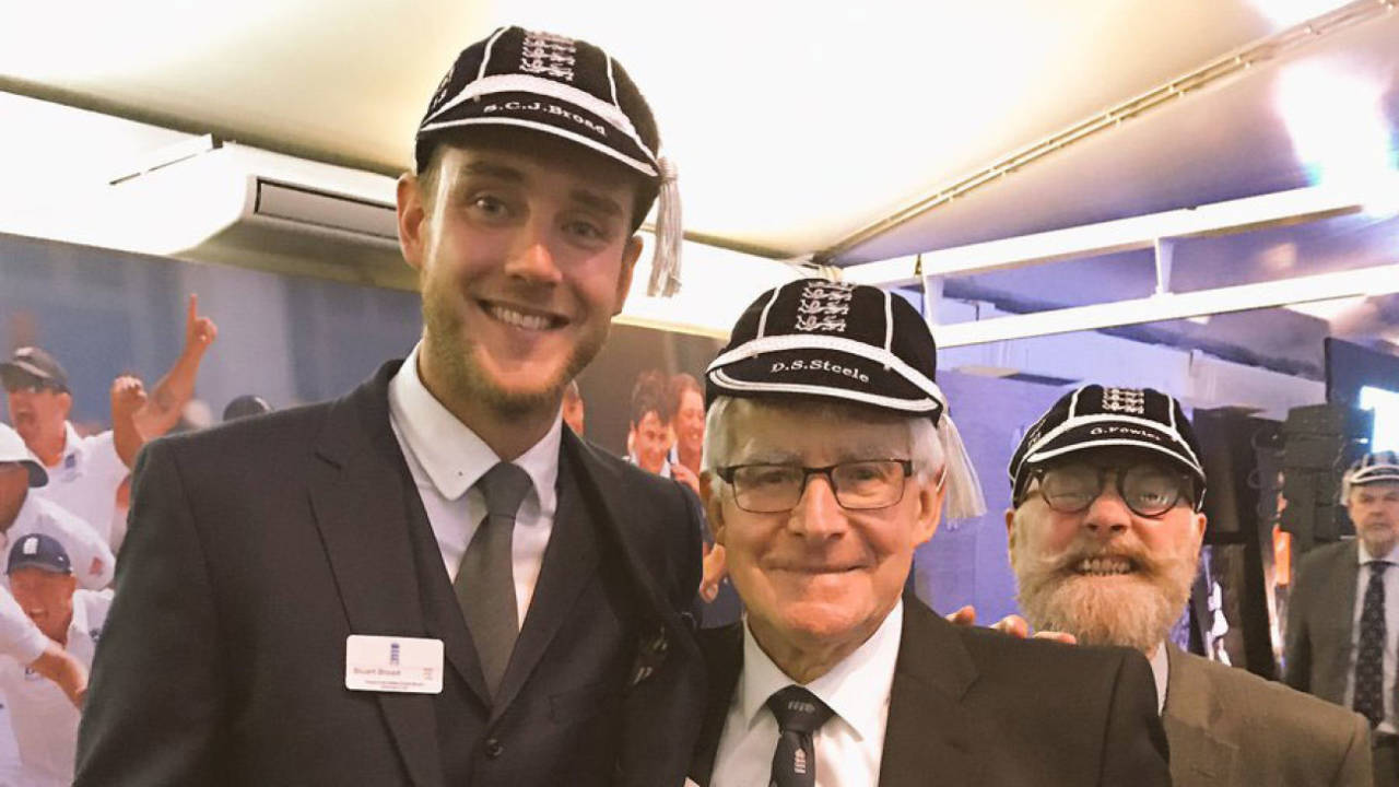 Stuart Broad, David Steele and Graeme Fowler at Lord's for a England cricketers dinner, February 21, 2017
