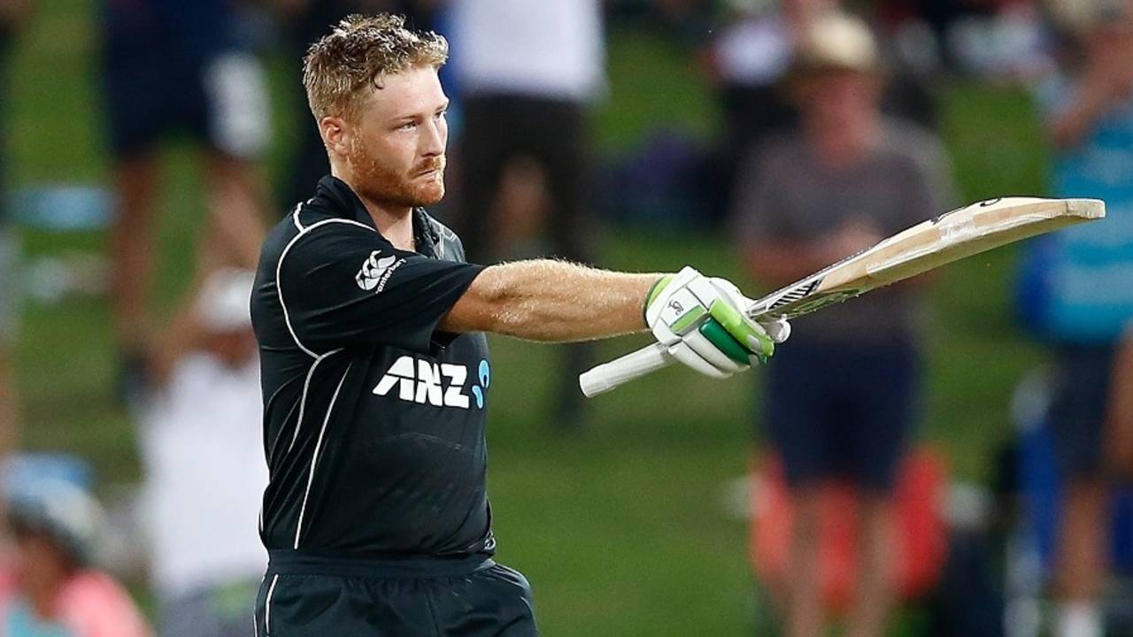 Martin Guptill took only 82 balls to reach his 12th ODI century in his comeback match for New Zealand&nbsp;&nbsp;&bull;&nbsp;&nbsp;Getty Images