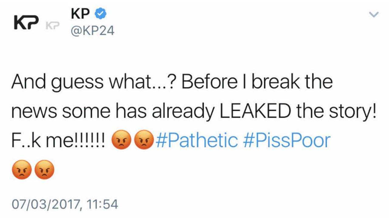 Kevin Pietersen tweets about return to Surrey