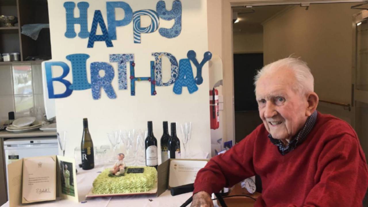 Jack Laver on his 100th birthday, March 9, 2017