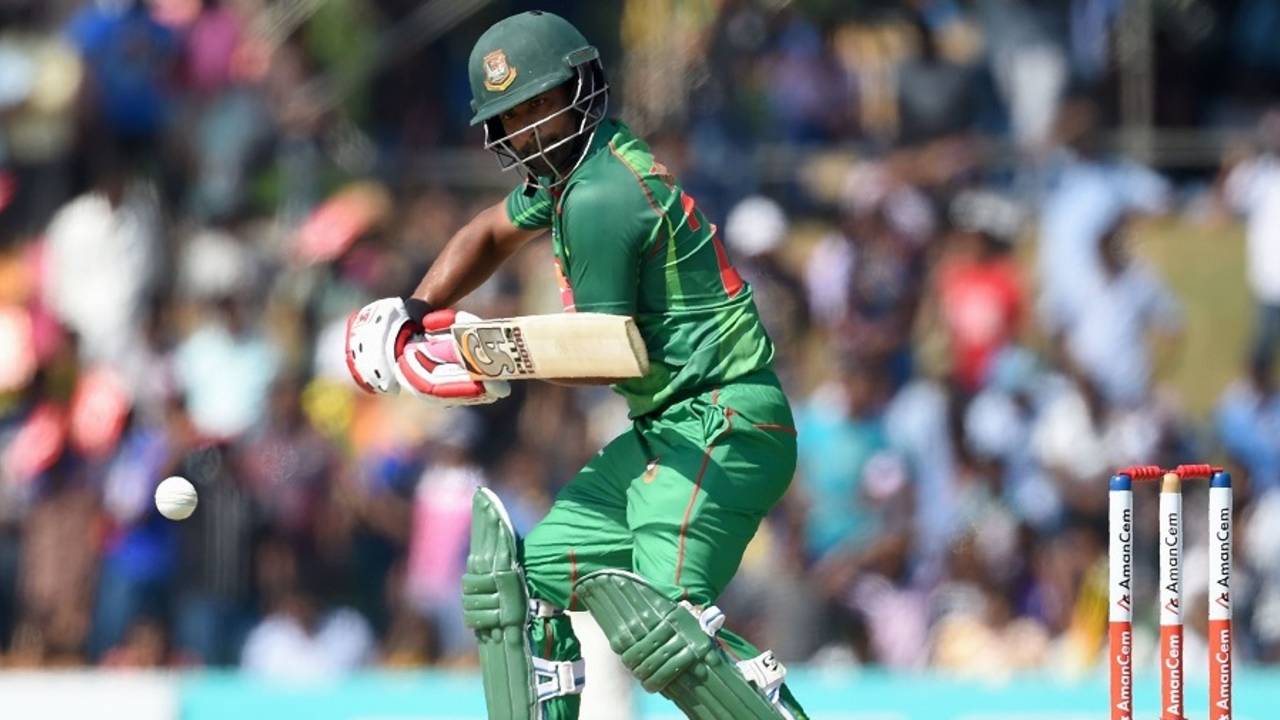Tamim Iqbal opens the face of his bat, Sri Lanka v Bangladesh, 1st ODI, Dambulla, March 25, 2017