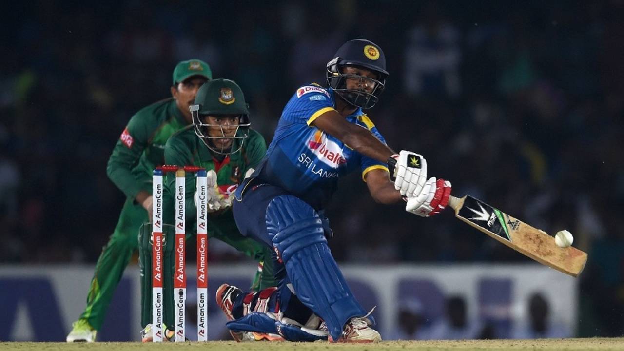 Sachith Pathirana shapes up for a big hit, Sri Lanka v Bangladesh, 1st ODI, Dambulla, March 25, 2017