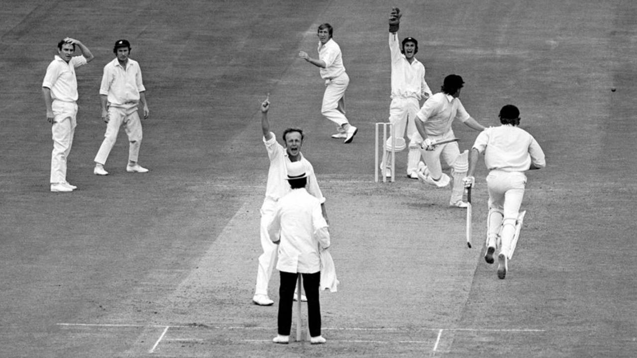 Derek Underwood appeals for Keith Stackpole's wicket, England v Australia, 4th Test, Headingley, 3rd day, July 29, 1972