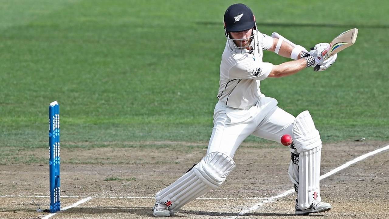 Kane Williamson plays through the off side, New Zealand v South Africa, 3rd Test, Hamilton, 3rd day, March 27, 2017
