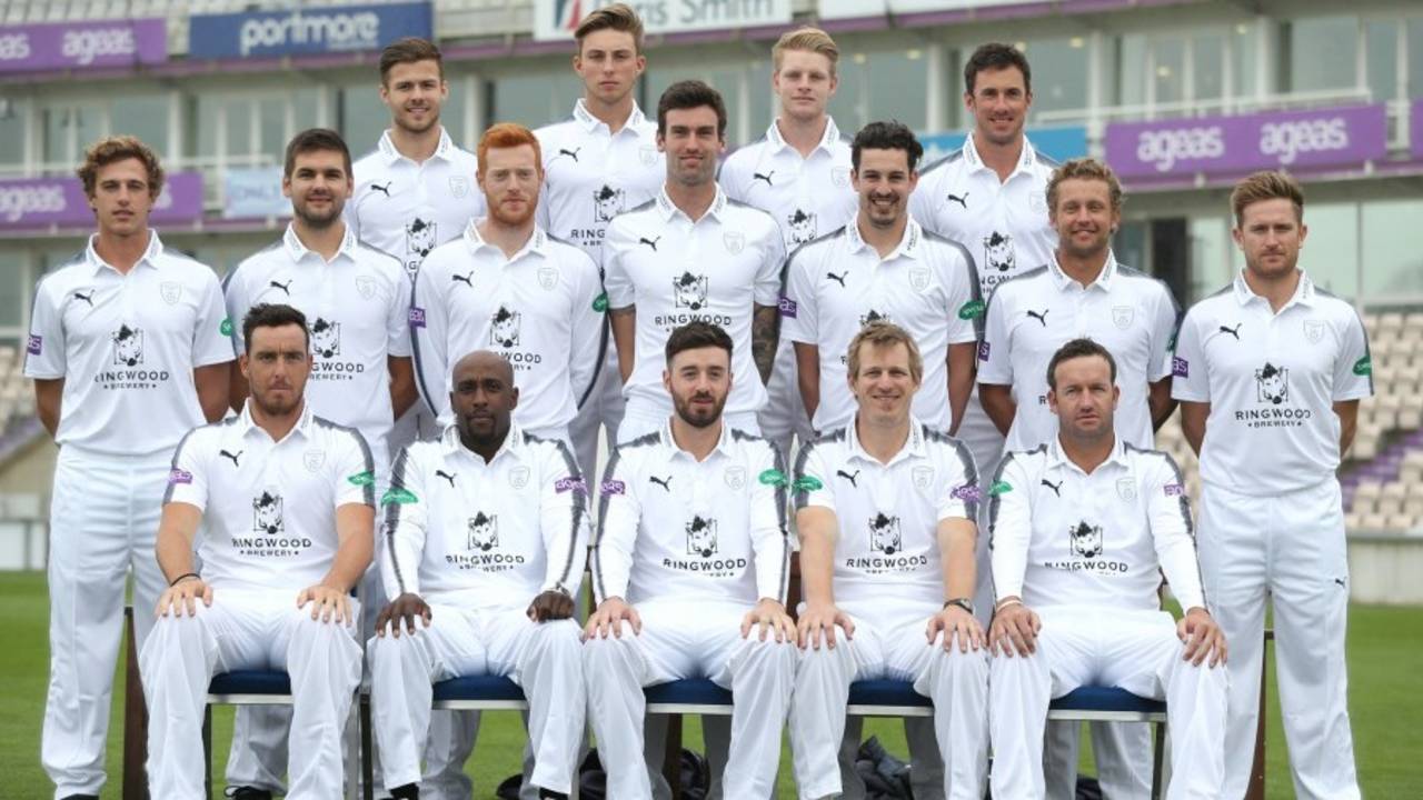 The Hampshire squad, including Kolpak signings Kyle Abbott and Rilee Rossouw, pose on media day&nbsp;&nbsp;&bull;&nbsp;&nbsp;Getty Images