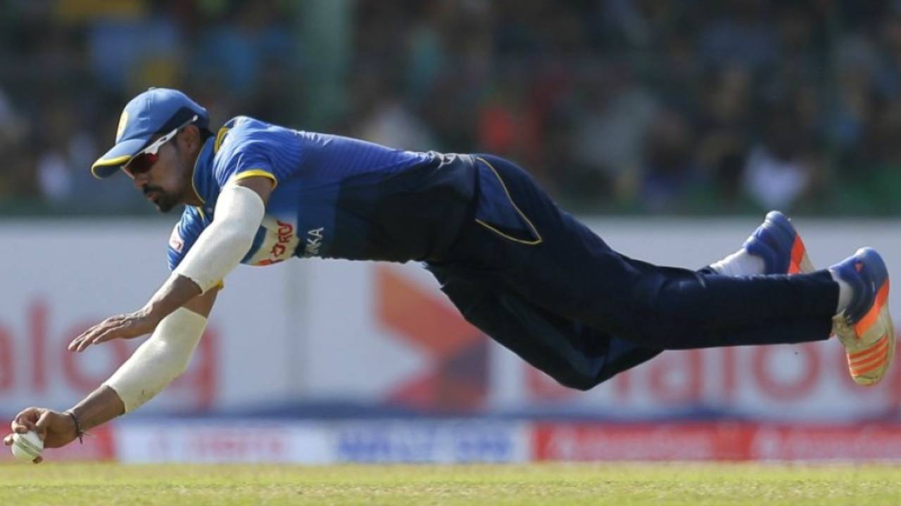 Danushka Gunathilaka was exceptional in the field, Sri Lanka v Bangladesh, 3rd ODI, Colombo, April 1, 2017