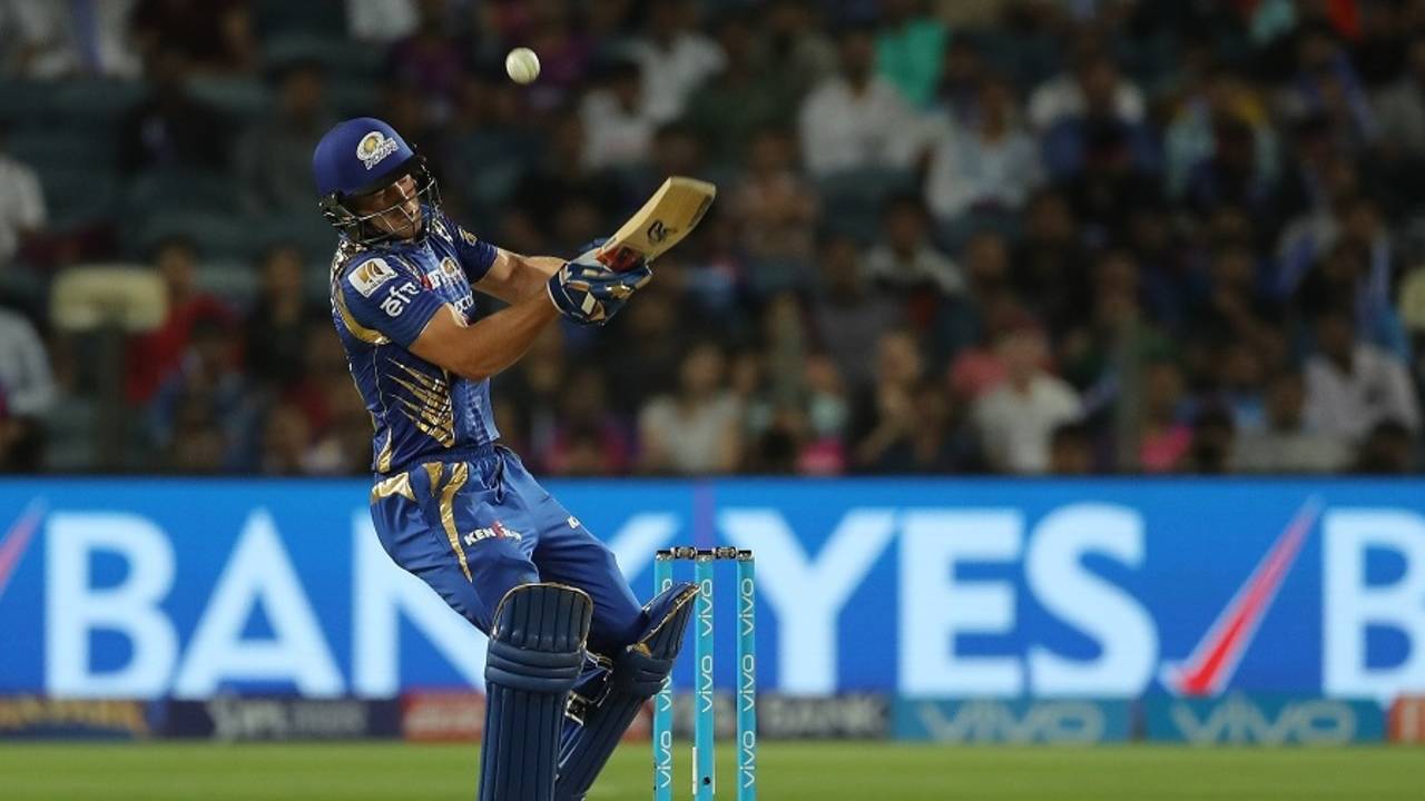 Jos Buttler plays a scoop for six off Ben Stokes, Rising Pune Supergiant v Mumbai Indians, IPL 2017, Pune, April 6, 2017