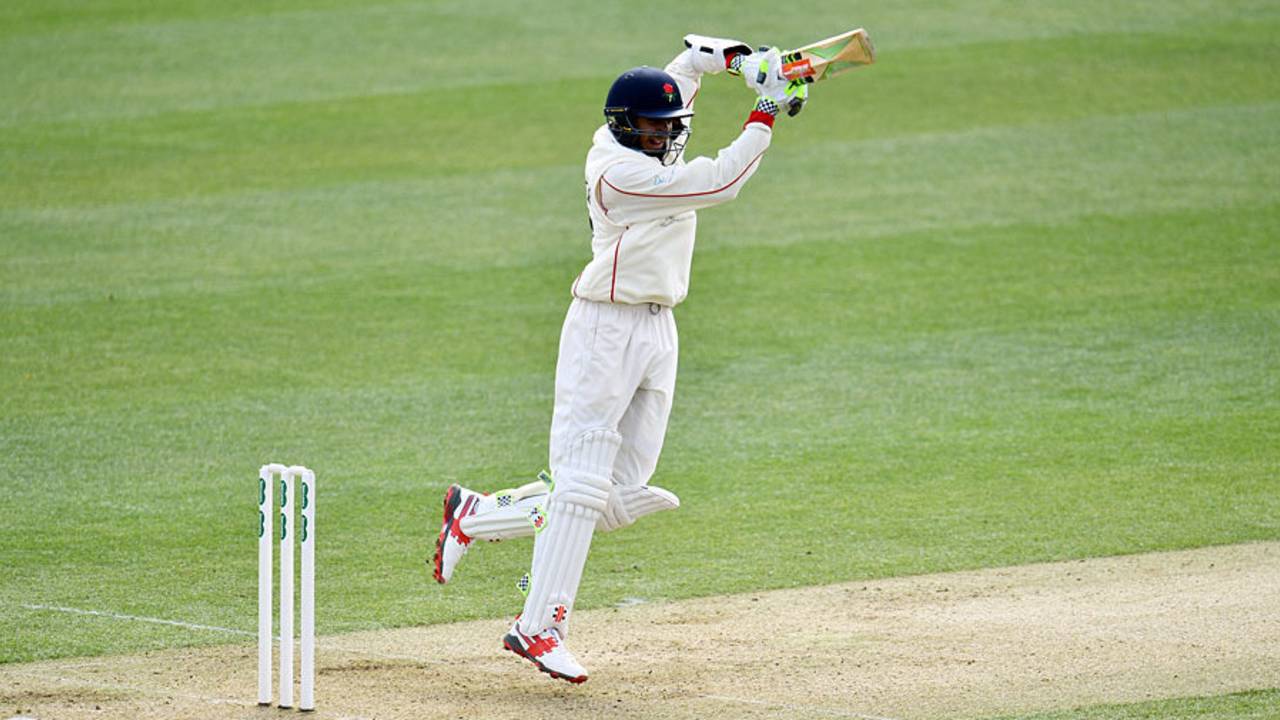 Haseeb Hameed plays off the back foot, Essex v Lancashire, Specsavers County Championship, 1st day, Chelmsford, April 7, 2017
