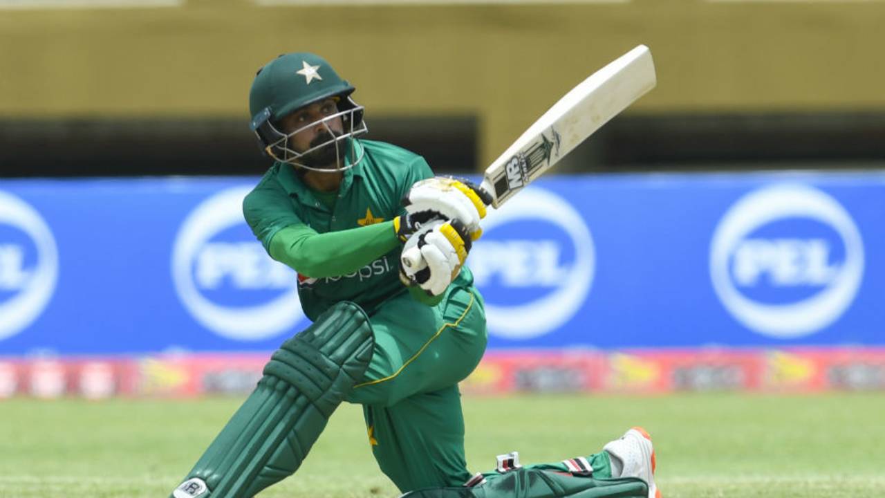Mohammad Hafeez overcame a slow start to make a measured half-century, West Indies v Pakistan, 1st ODI, Guyana, April 7, 2017