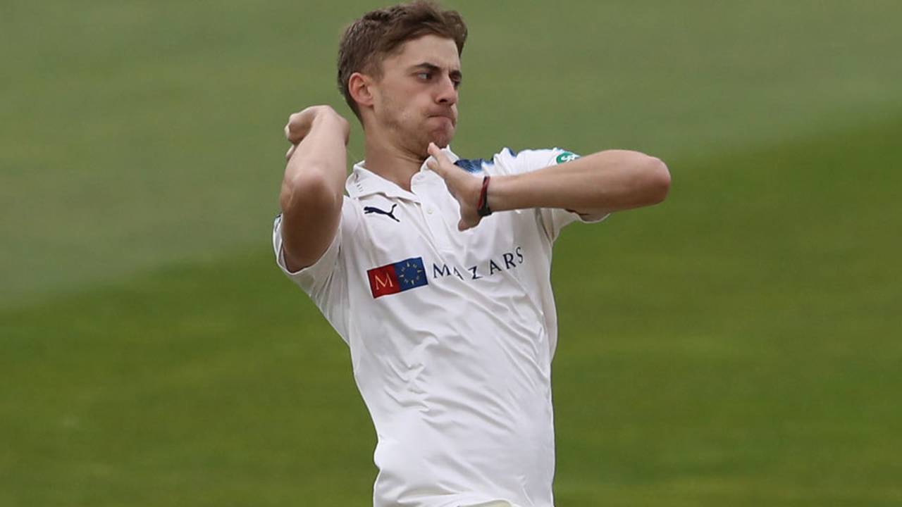 Ben Coad was among the wickets again, Warwickshire v Yorkshire, County Championship, Division One, Edgbaston, 1st day, April 14, 2017