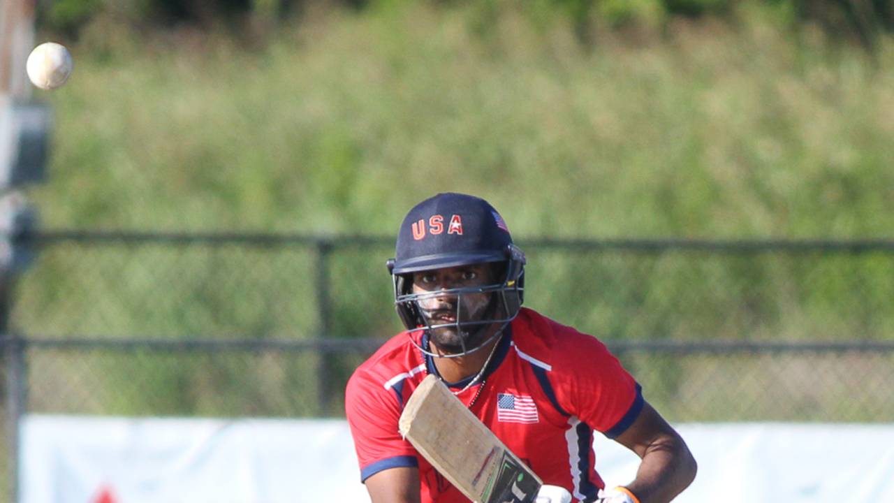 Prashanth Nair looks for a run during an intrasquad trial match
